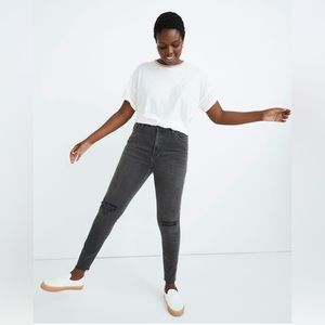 Madewell black skinny ripped jeans